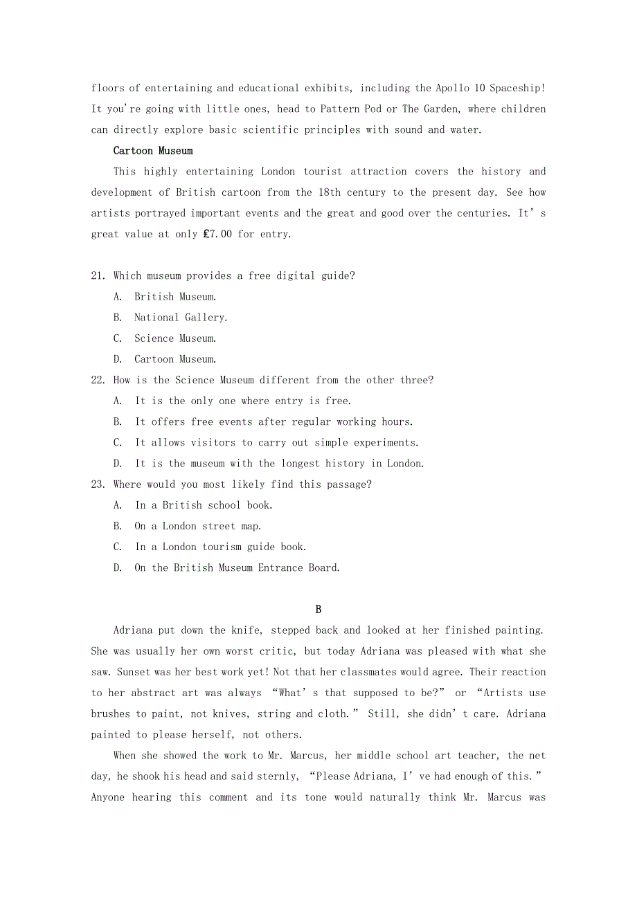 广东省广州市普通高中2020届高三英语综合测试试题（一）.doc_第2页