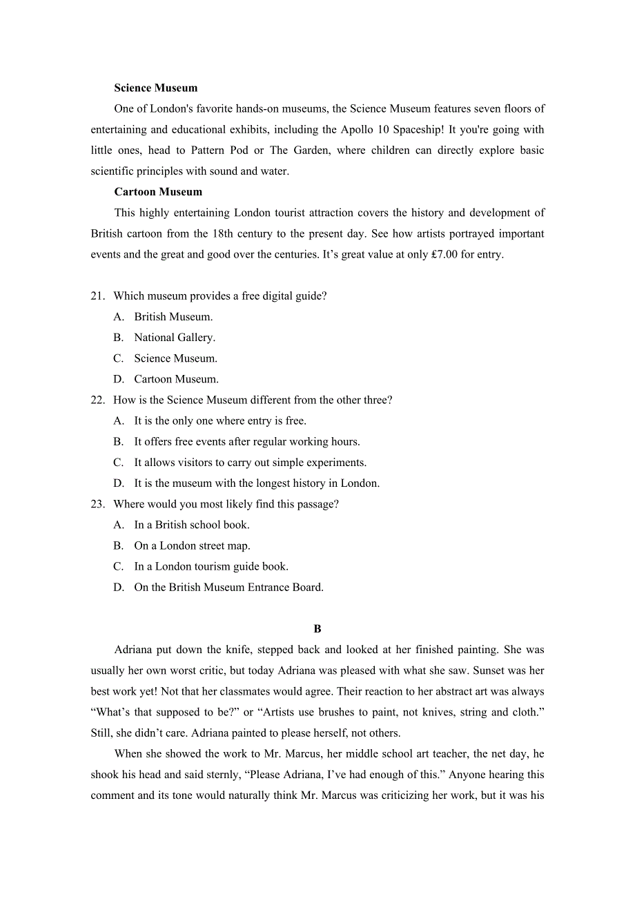 广东省广州市普通高中毕业班2020届高三综合测试（一）英语试题 WORD版含答案.doc_第2页