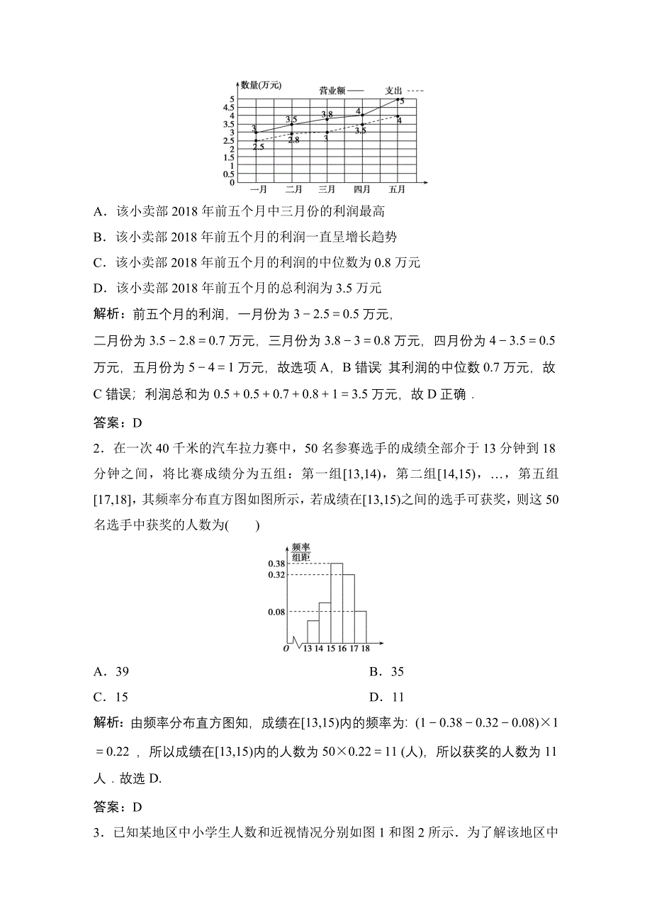 2021届高考统考数学（理）二轮复习增分强化练（二十三）　统计与统计案例 WORD版含解析.doc_第2页