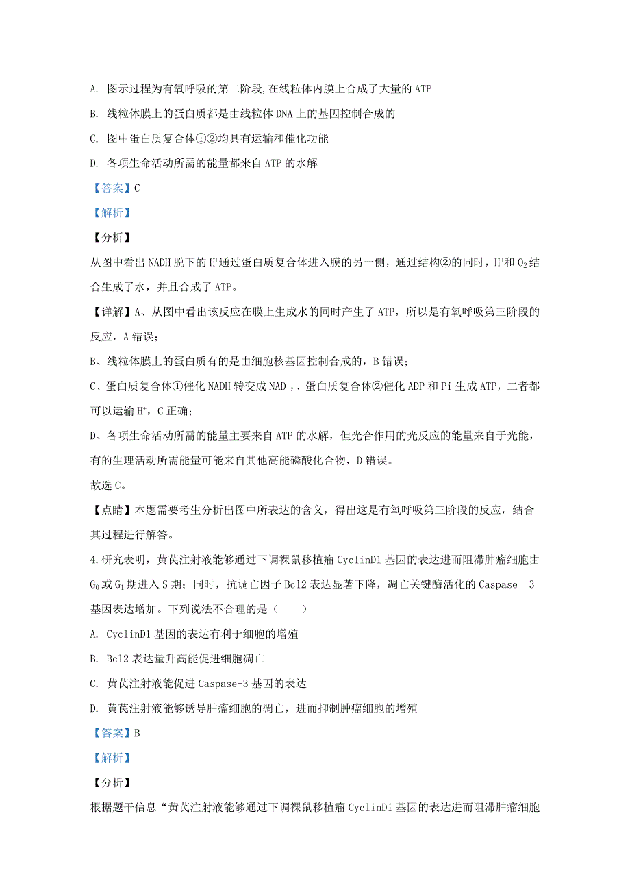 山东省泰安市2020届高三生物4月多校联考试题（含解析）.doc_第3页