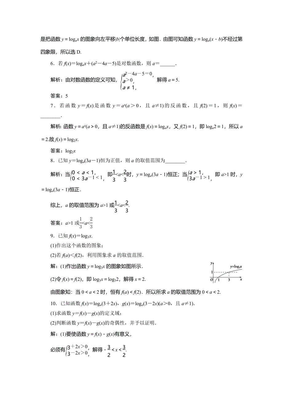 2019-2020学年人教A版数学必修一练习：2-2-2　第1课时　对数函数的图象及性质　应用案巩固提升 WORD版含解析.doc_第2页