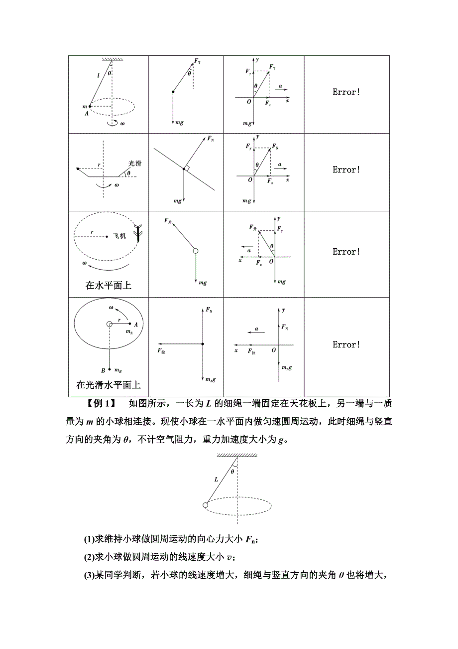 2020-2021学年新教材物理人教版必修第二册教案：第6章 素养培优课2　向心力的应用和计算 WORD版含解析.doc_第2页