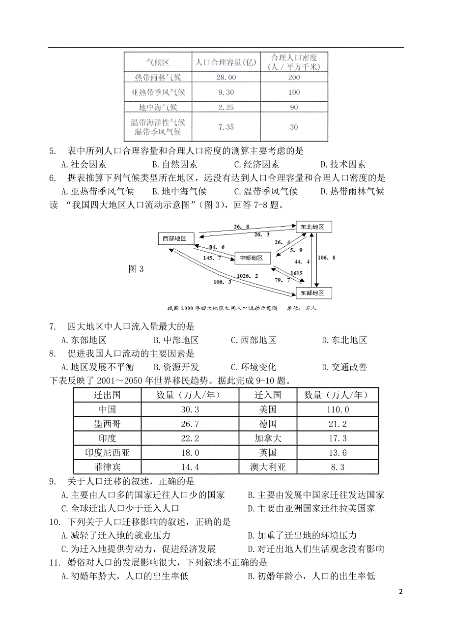 河北省唐山一中高一地理第二学期第一次月考.doc_第2页