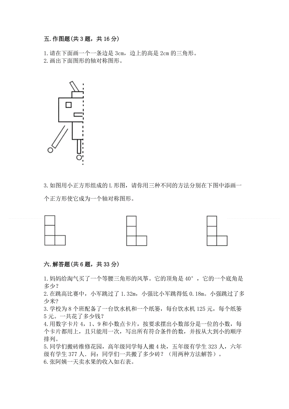 人教版四年级下学期期末质量监测数学试题及完整答案（易错题）.docx_第3页