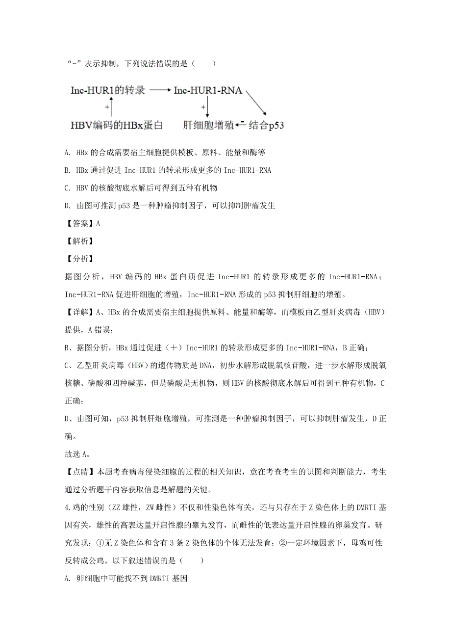 四川省绵阳市南山中学2020届高三生物综合演练测试试题（十）（含解析）.doc_第3页