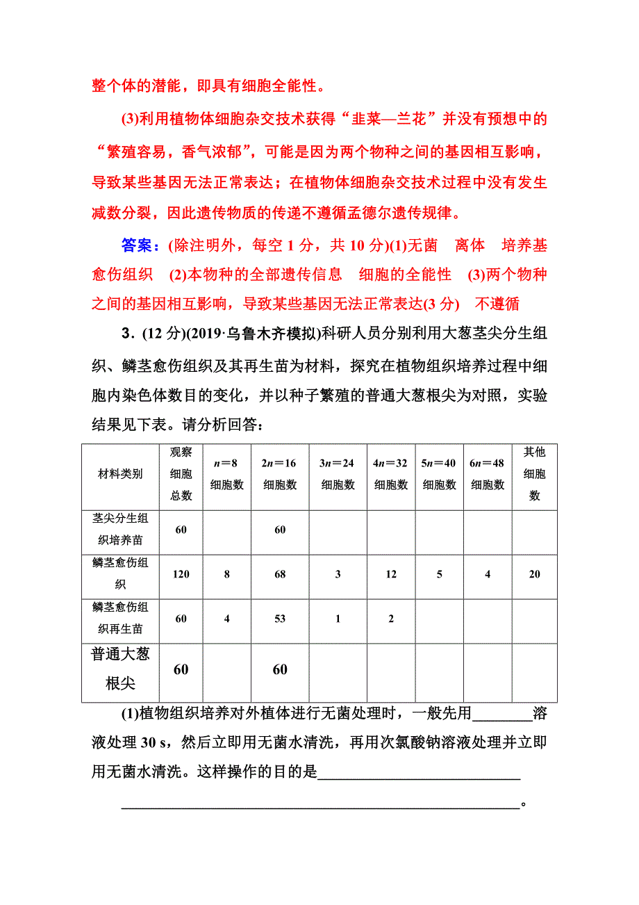 2021届高考生物人教版一轮复习课时跟踪练：第十单元 第二讲 细胞工程 WORD版含解析.doc_第3页