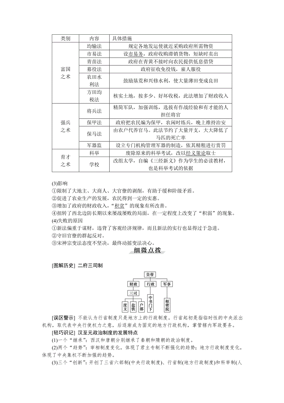 2016届高三历史（通史版）大一轮复习 模块一专题三第6课时宋元时期的政治、经济与思想文化 .DOC_第3页