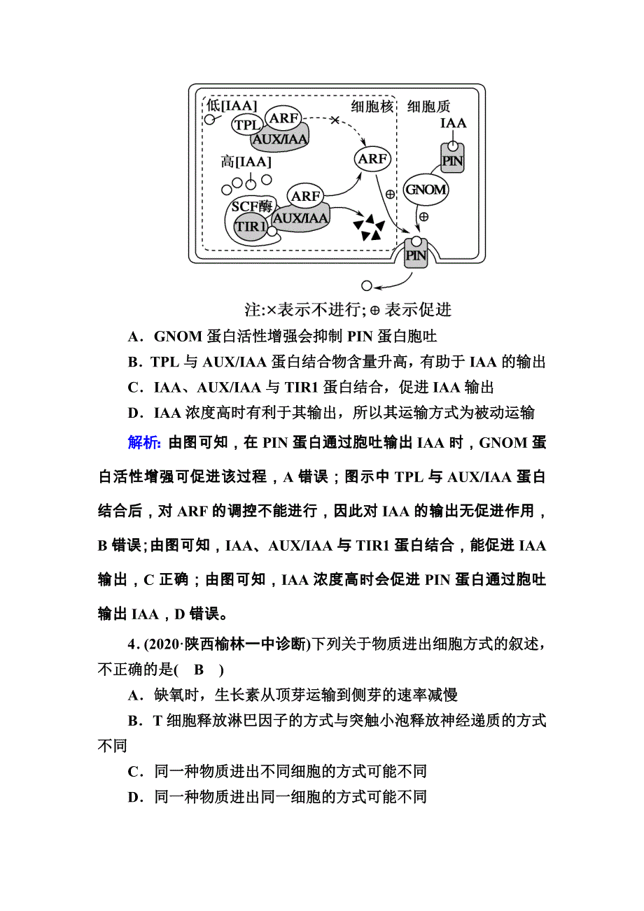 2021届高考生物人教版大一轮总复习课时作业第7讲　物质跨膜运输的实例、方式 WORD版含解析.DOC_第3页