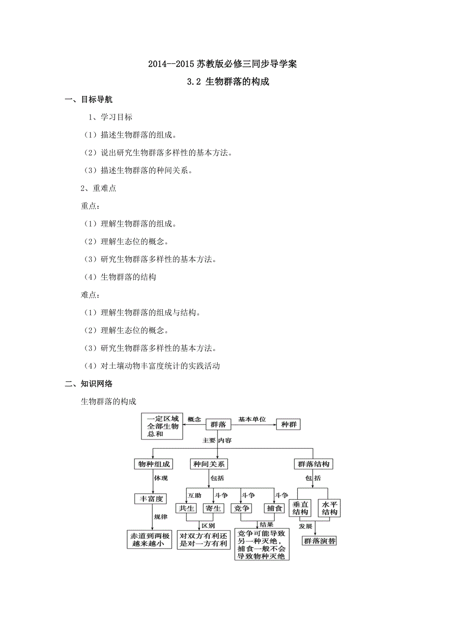 2014--2015学年生物（苏教版）必修三同步导学案3.doc_第1页