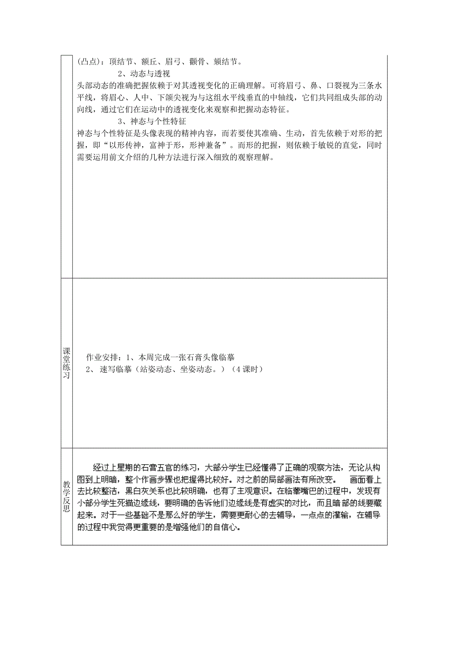 山东省泰安市岱岳区道朗镇第一中学高二美术教案：石膏头像临摹 WORD版含解析.doc_第2页