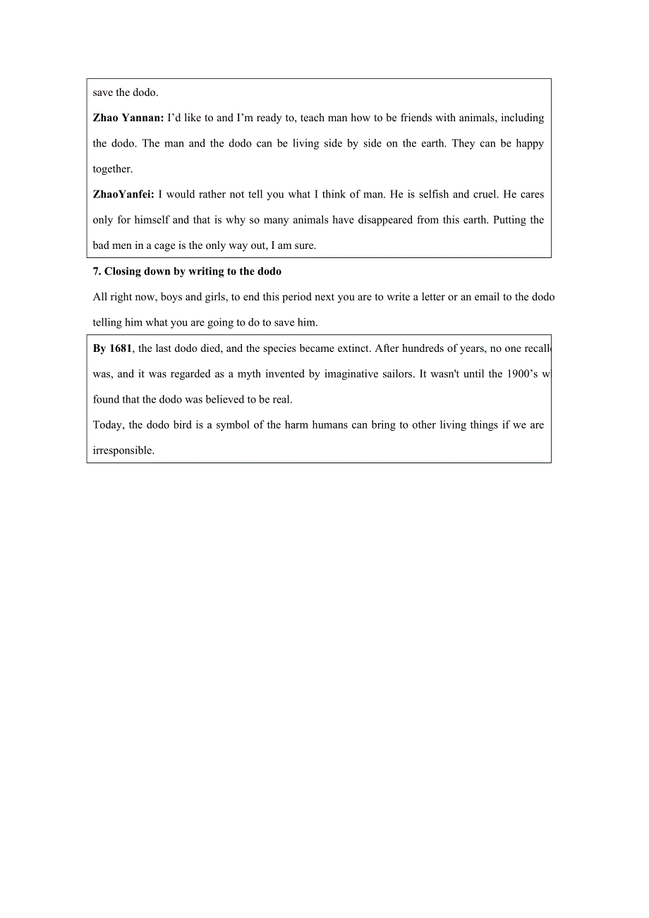 2014-2015学年《英语测试报》配套光盘 人教新课标必修2教案 UNIT4 WILDLIFE PROTECTION--PERIOD3.doc_第3页