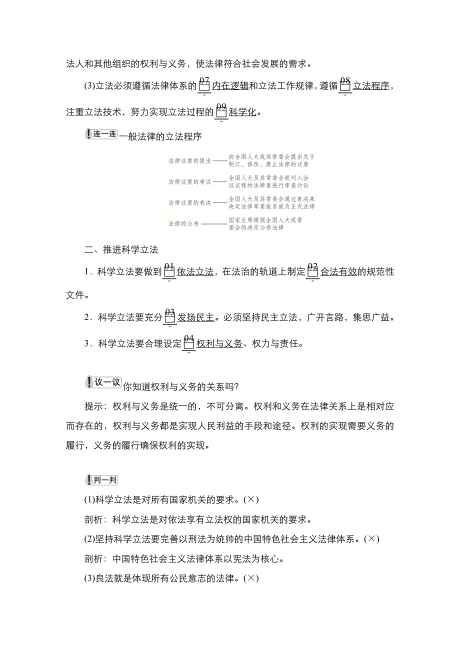 新教材2021-2022学年政治部编版必修3学案：第三单元 第九课 课时1 科学立法 WORD版含答案.doc_第3页