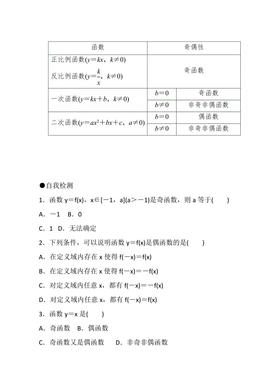 《精品学案推荐》山东省济宁市某教育咨询有限公司高一数学（新人教A版必修1）知识点梳理：《1.3.2 函数的奇偶性（第一课时）》（学生版） WORD版无答案.doc_第3页