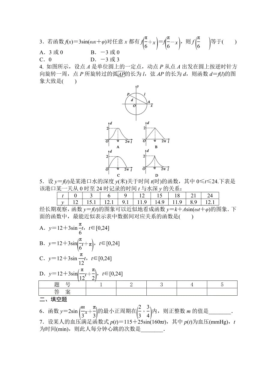 《精品学案推荐》高中数学必修4优质学案（第二辑）：三角函数模型的简单应用 WORD版含解析.doc_第2页