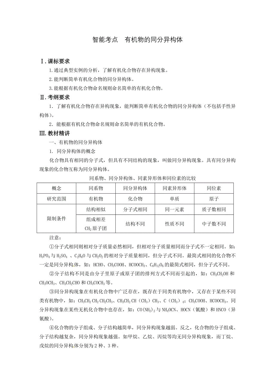 《精品推荐》2014届高考化学总复习 智能考点 归类总结（教材精讲 典型例题 跟踪训练）：有机物的同分异构体（含方法提示和解析）.doc_第1页