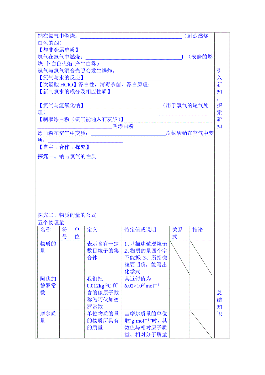 山东省泰安市肥城市第三中学化学高一鲁教版学案必修一：第1章第1节《走进化学科学》复习学案（2013-2014学年）.doc_第2页