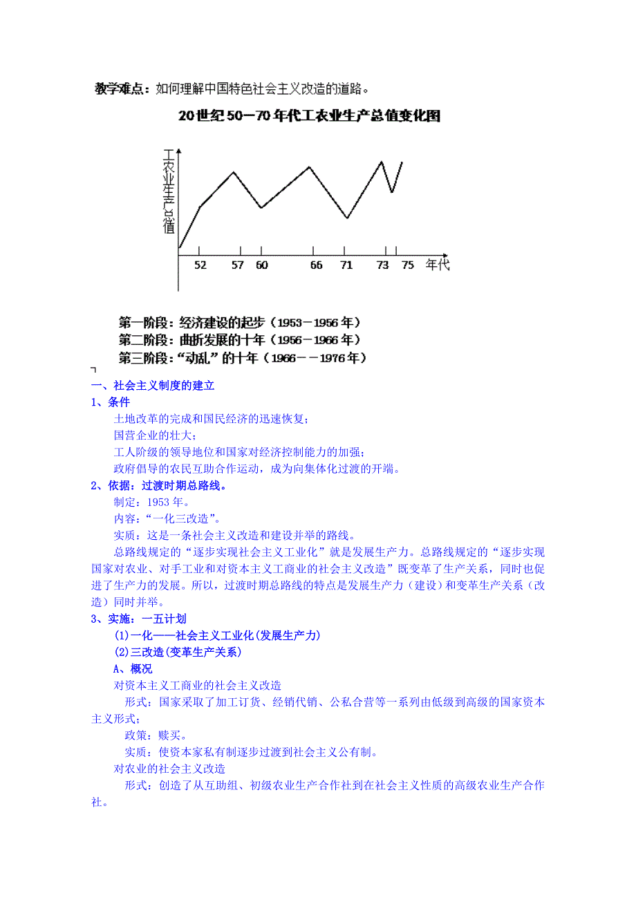 2014-2015学年北京市第二十四中学高中历史（人民版）必修二教案：专题三《中国社会主义道路的探索》.doc_第3页