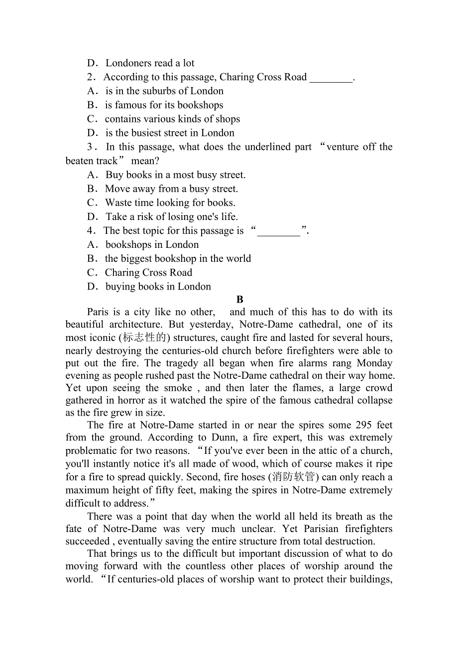 2020-2021学年新教材英语北师大版必修第二册课时作业：5-3 PART 3　LESSON 2　PROFESSIONAL RESCUE TEAM WORD版含解析.doc_第3页