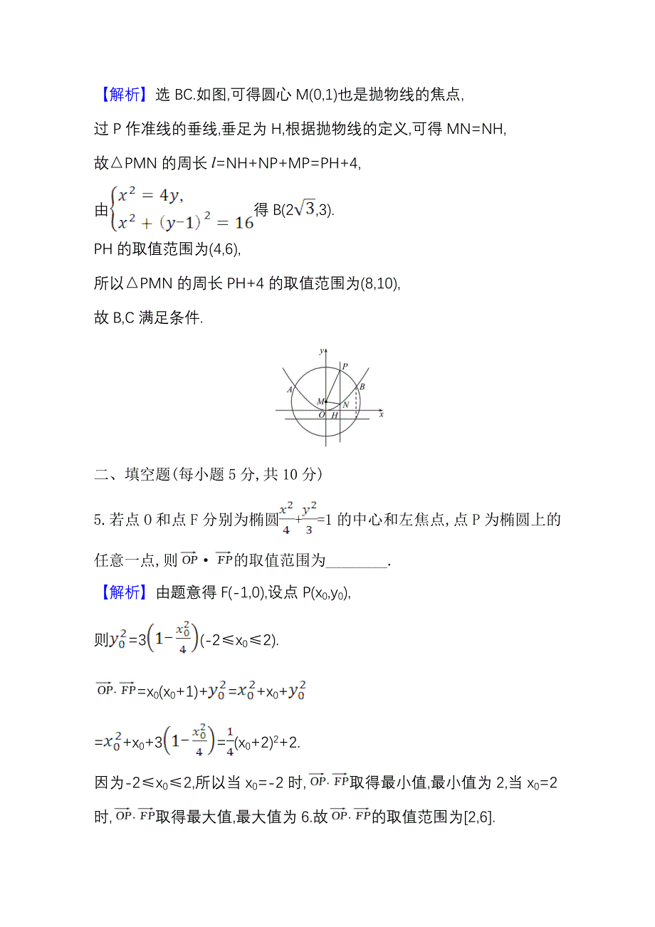 2022届高考数学人教B版一轮复习测评：9-8-3 圆锥曲线的范围问题 WORD版含解析.doc_第3页