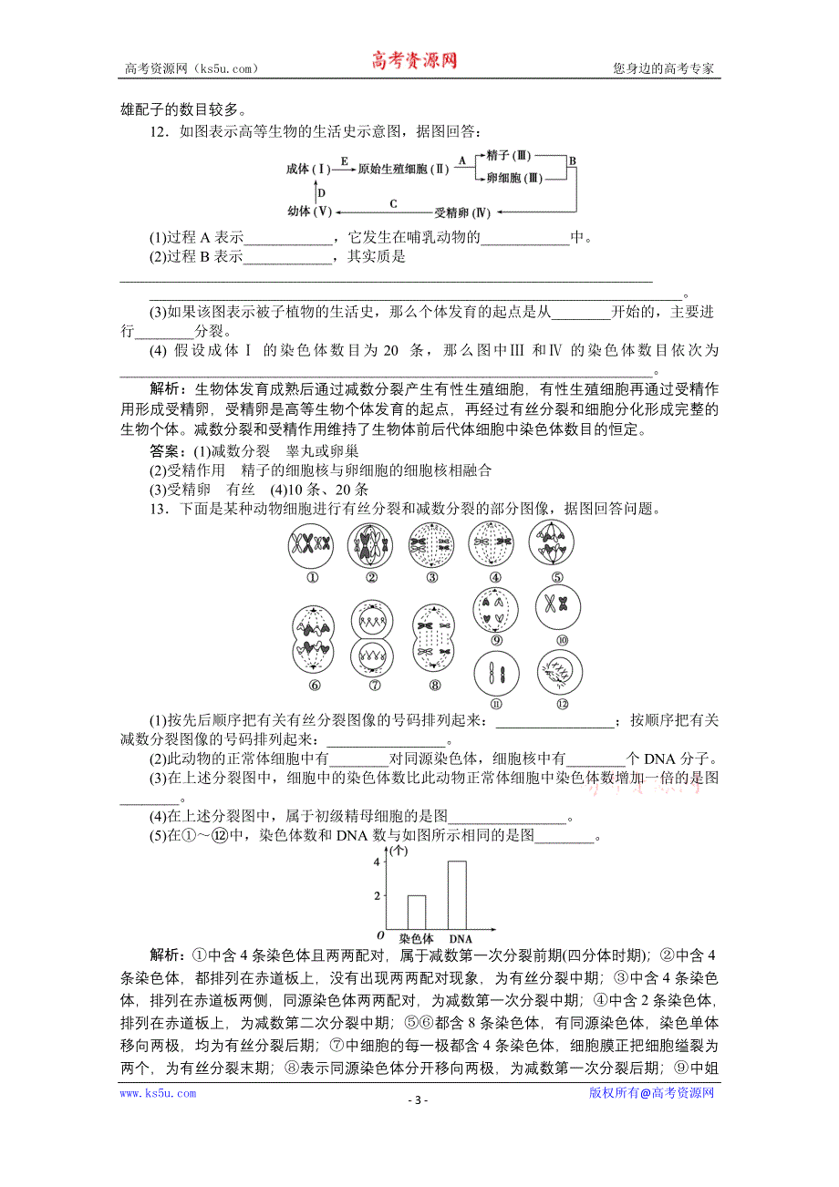 2014-2015学年《优化方案》人教版高中生物必修2 第二章第1节第2课时课时作业 WORD版含解析.doc_第3页