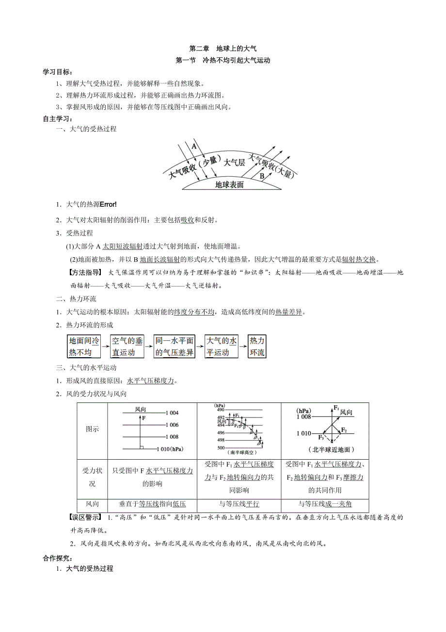 《导与练》2015高考地理总复习配套学案：冷热不均引起大气运动4.doc_第1页