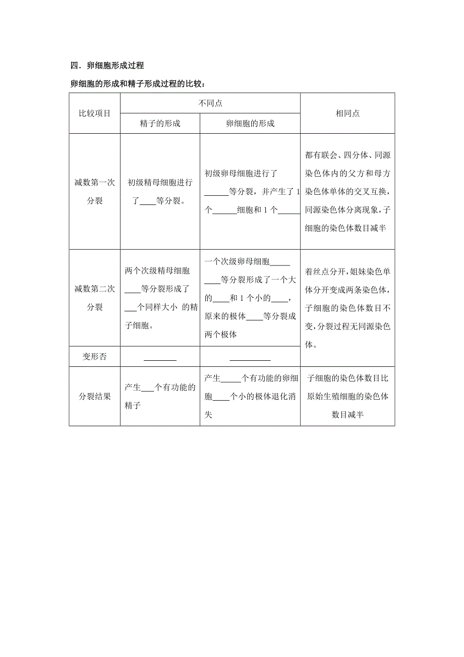 广东省开平市忠源纪念中学人教版高中生物必修2：2-1减数分裂和受精作用导学案 .doc_第3页