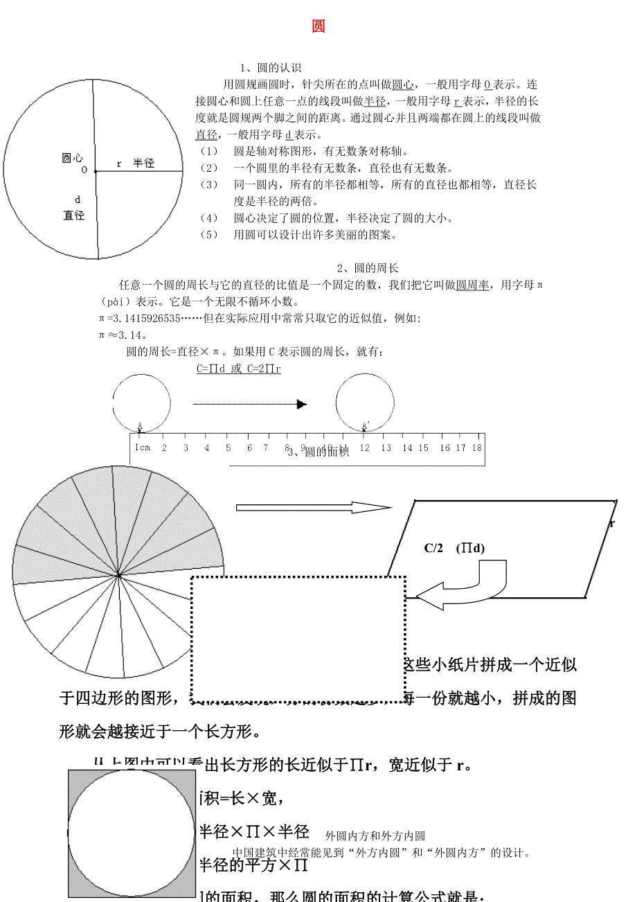 六年级数学下册 四 扇形统计图（圆和扇形统计图）知识归纳 西师大版.doc_第1页