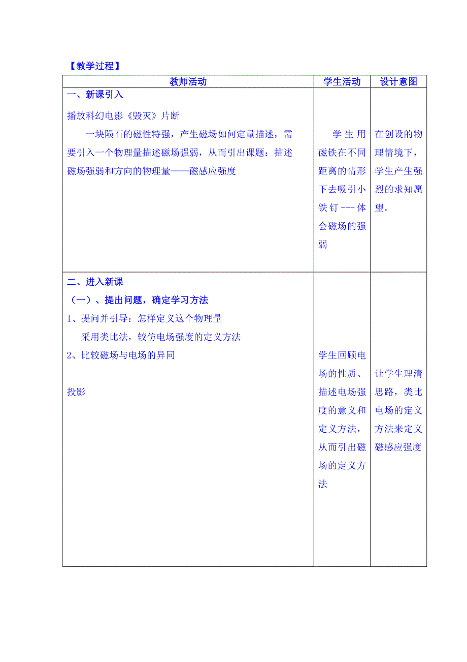 2014-2015学年广西桂林市逸仙中学高中物理教案（人教版）选修3-1：32《磁感应强度》.doc_第3页