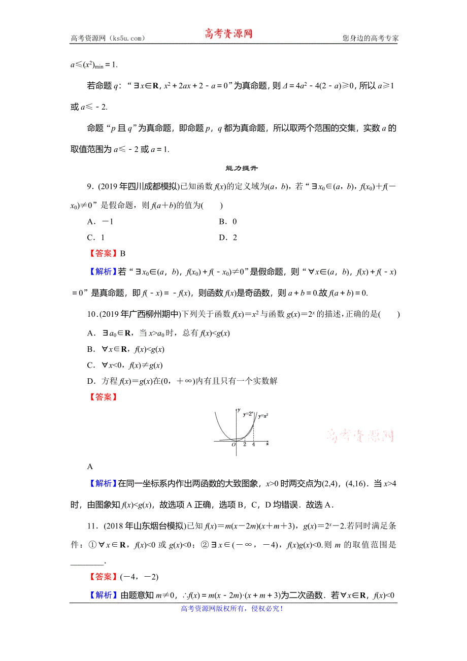 2019-2020学年人教A版高中数学选修1-1配套限时规范训练：第1章 常见逻辑用语 1-4 WORD版含解析.doc_第3页