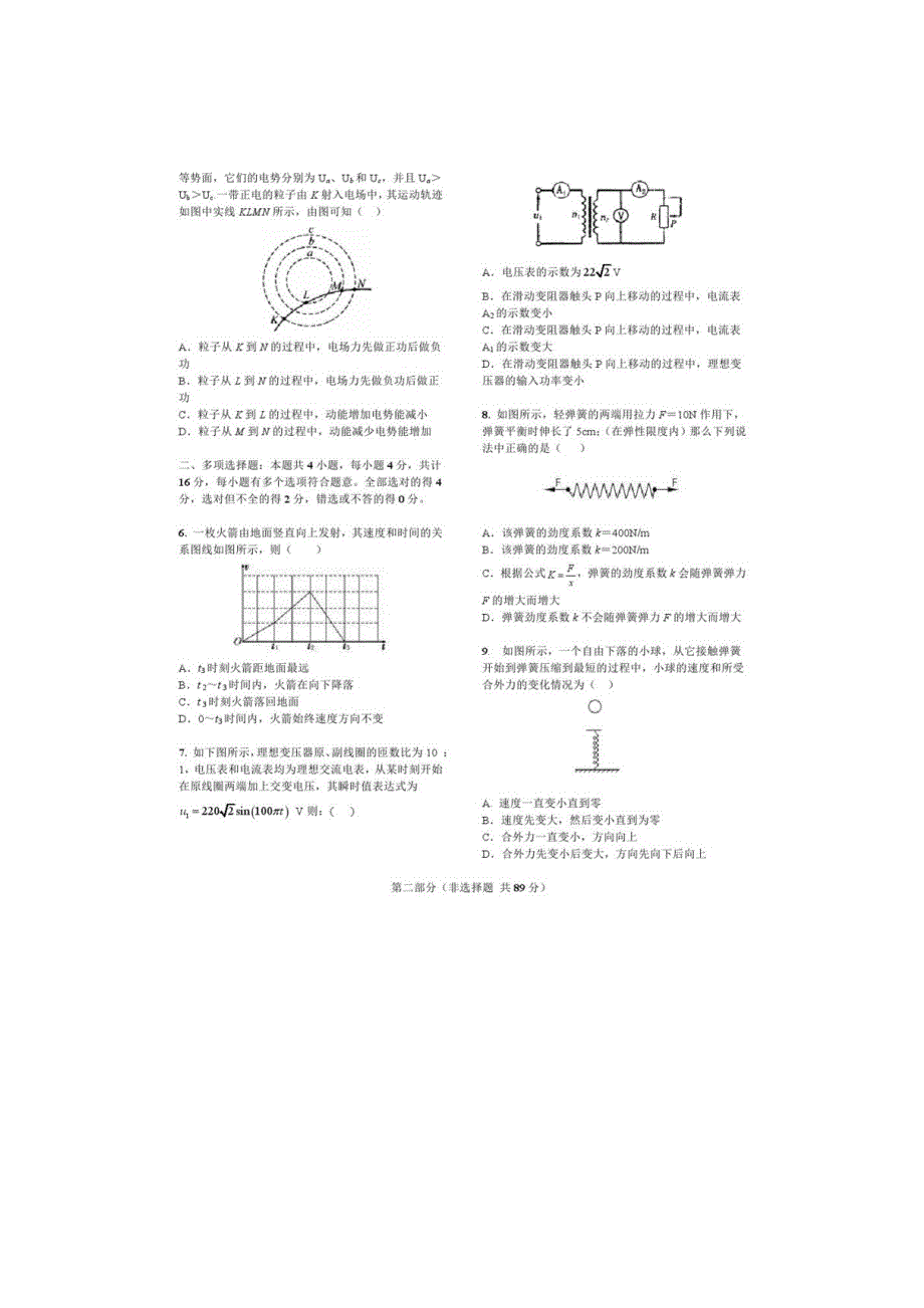 2012年普通高等学校招生模拟考试物理试题（江苏卷）扫描版.doc_第2页