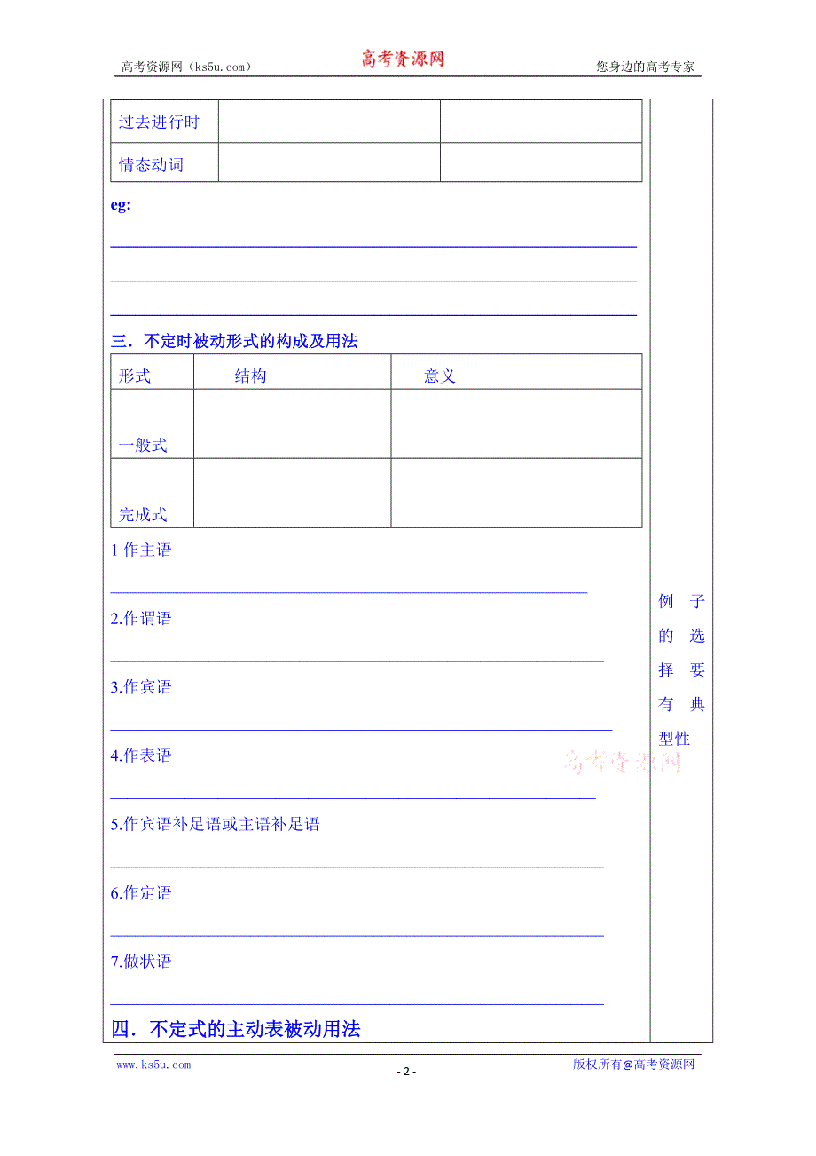 山东省泰安市肥城市第三中学英语高中人教版学案 选修七：UNIT2 ROBOTSGRAMMAR.doc_第2页