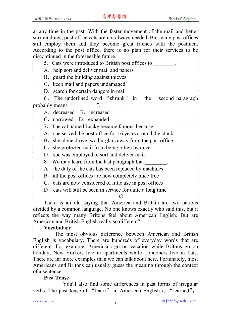 2020-2021学年新教材英语外研版选择性必修第二册课时作业（九） UNIT 3　TIMES CHANGE SECTION Ⅲ　DEVELOPING IDEAS PRESENTING IDEAS WORD版含解析.doc_第3页