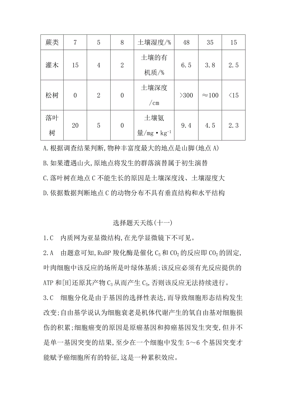 《导与练》2017版高考生物二轮复习选择题天天练（十一） WORD版含答案.doc_第3页