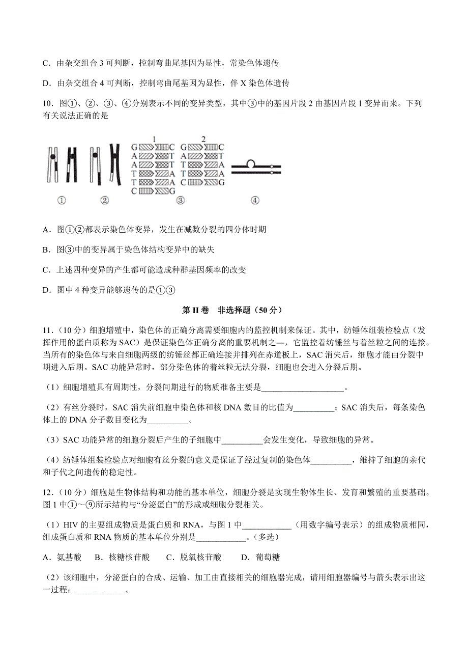 四川省泸县第四中学2019-2020学年高一下学期第四学月考试生物试题 WORD版含答案.docx_第3页