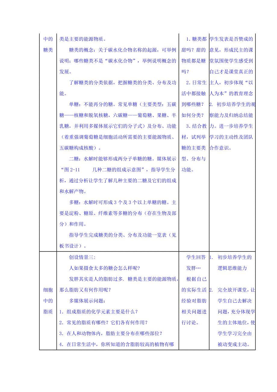 广东省廉江市实验学校人教版高中生物必修一：2-4《细胞中的糖类和脂质》教案 .doc_第2页