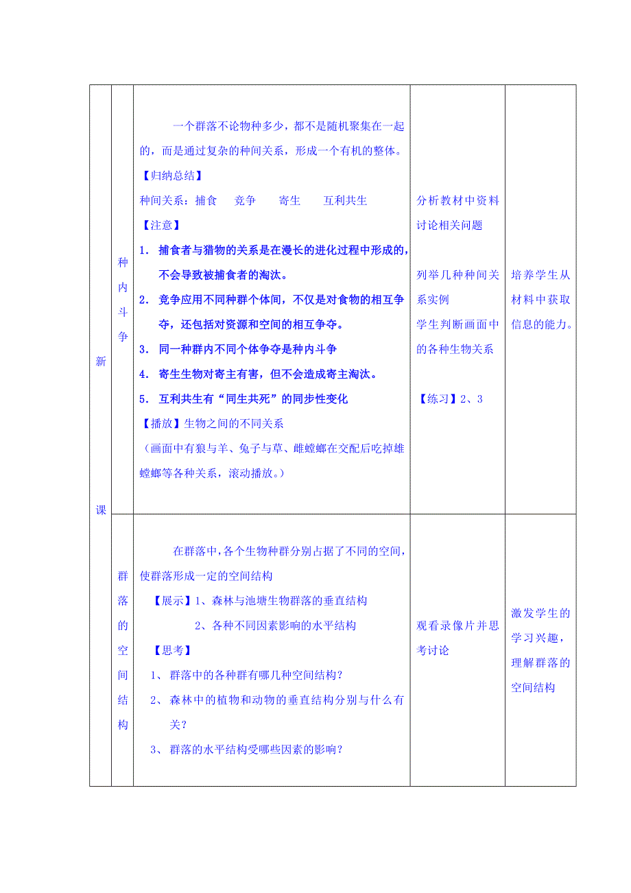 广东省廉江市实验学校人教版高中生物必修三：4-3 群落的结构 教案 .doc_第3页