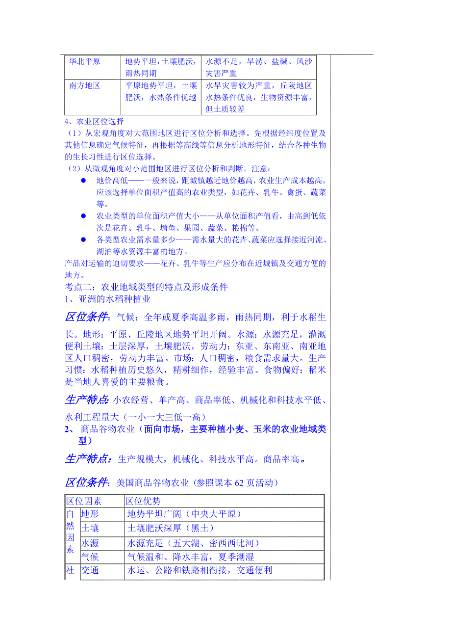 山东省泰安市肥城市第三中学地理高二鲁教版《世界地理》复习导学案：26农业生产与地理环境.doc_第3页