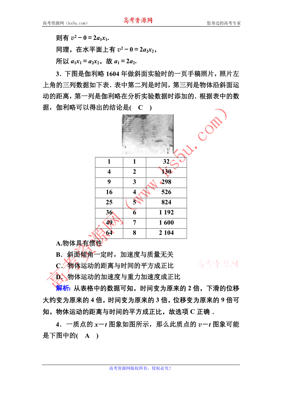 2020秋高中物理人教版必修1课后作业：综合评估2 第二章匀变速直线运动的研究 WORD版含解析.DOC_第2页