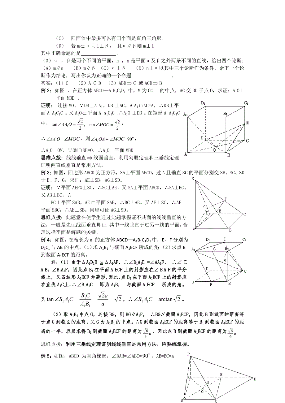 2012年广东省南民私立中学高三数学第一轮复习直线与平面垂直.doc_第2页