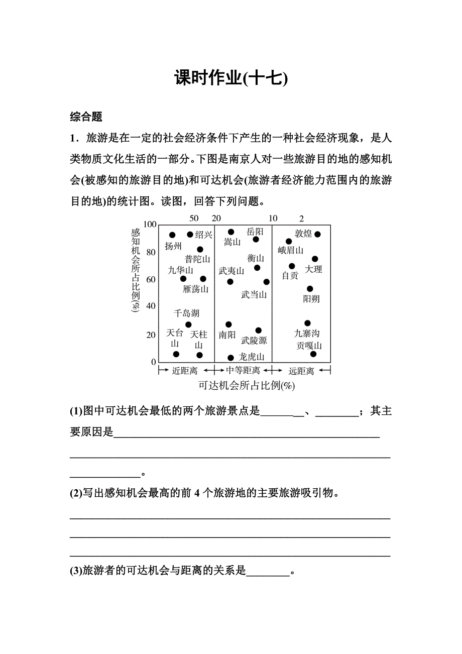 2019-2020学年人教版地理选修三同步作业：第5章 做一个合格的现代游客 作业17 WORD版含解析.doc_第1页