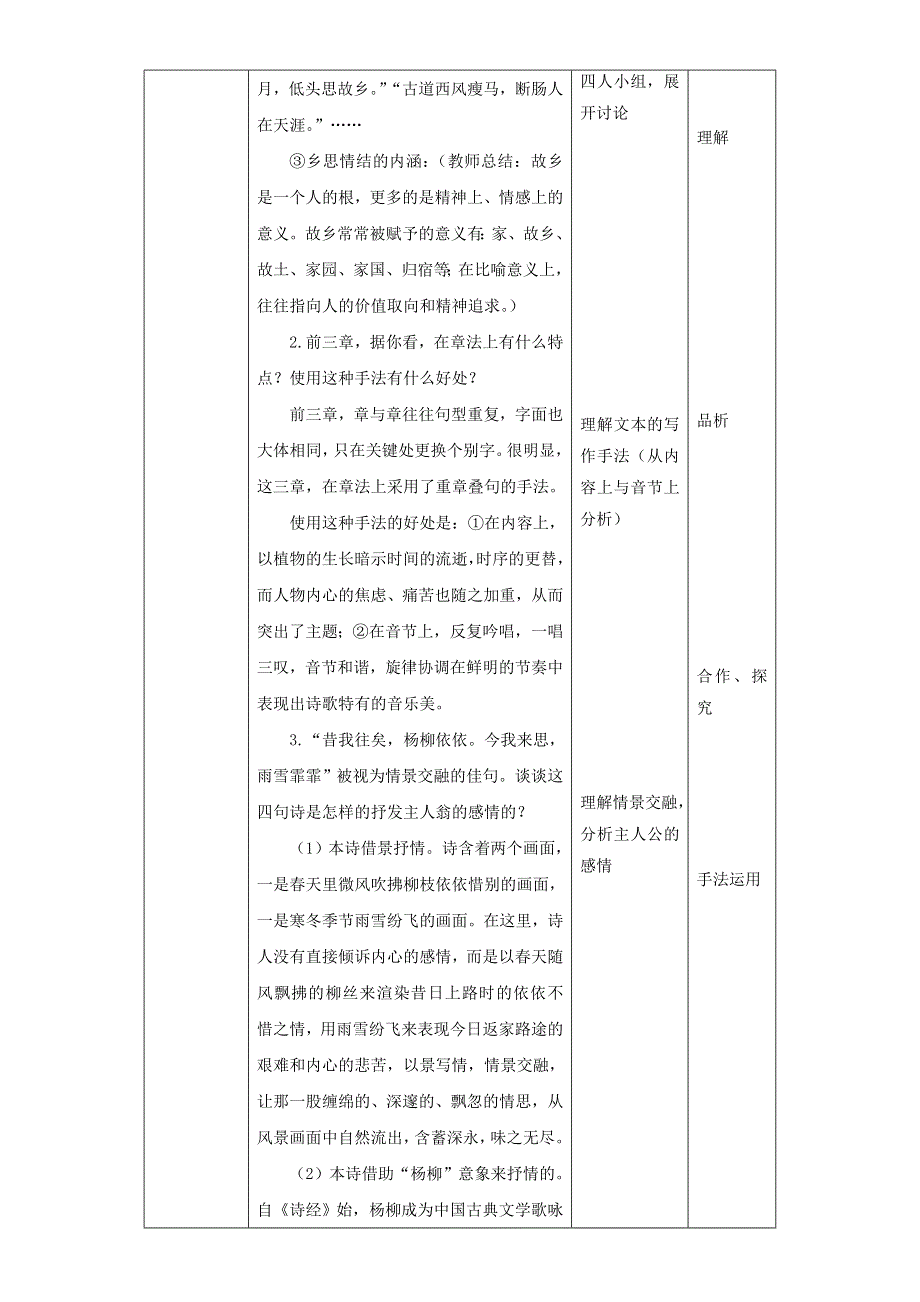 北京市2015-2016学年高一语文下册 4.1 诗经·采薇（教学设计） WORD版.doc_第3页