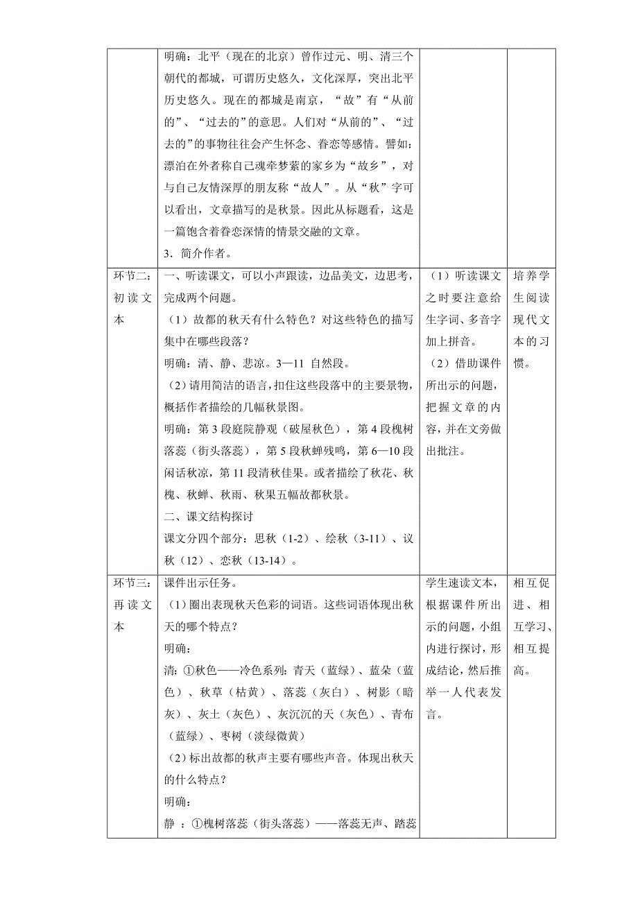 北京市2015-2016学年高一语文下册 2.1 故都的秋（教学设计） WORD版.doc_第2页