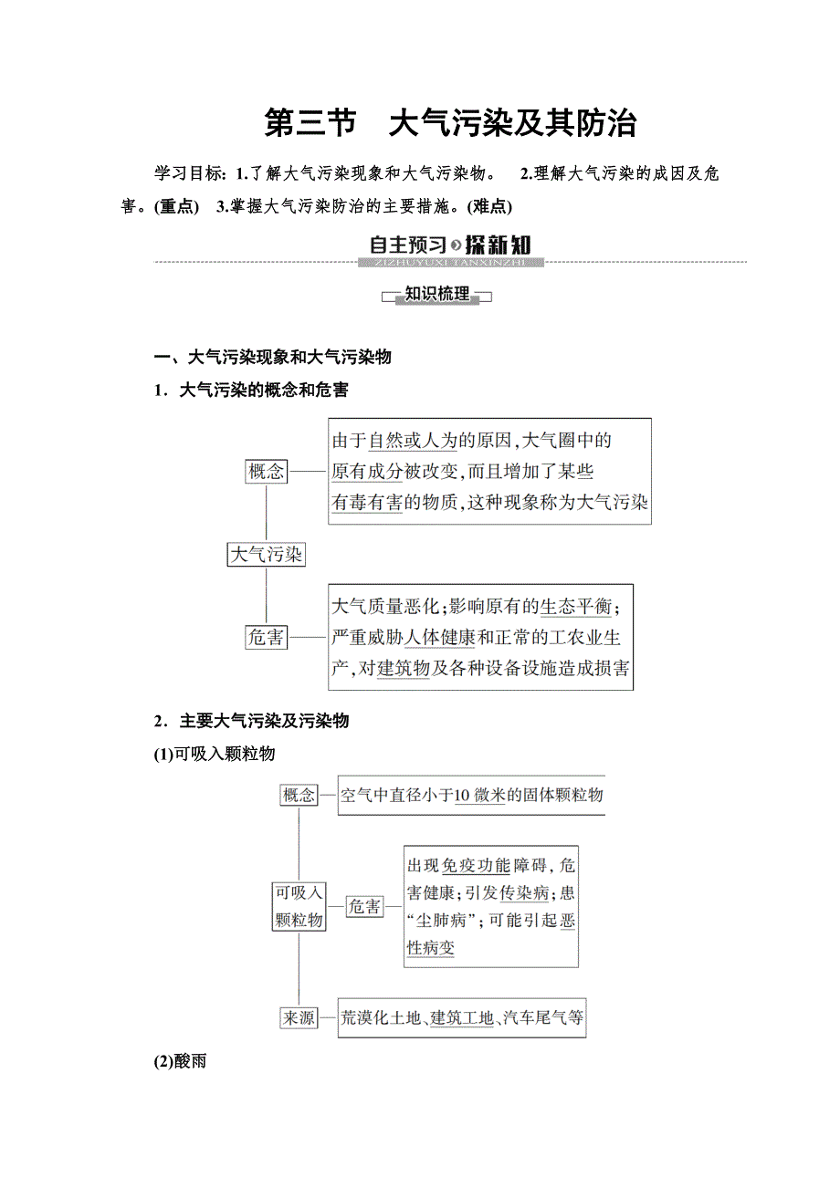 2019-2020学年人教版地理选修六讲义：第2章 第3节　大气污染及其防治 WORD版含答案.doc_第1页