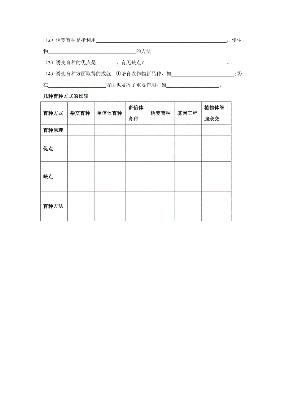 内蒙古准格尔旗世纪中学人教版高中生物必修二 6-1《杂交育种与诱变育种》学案 .doc_第2页