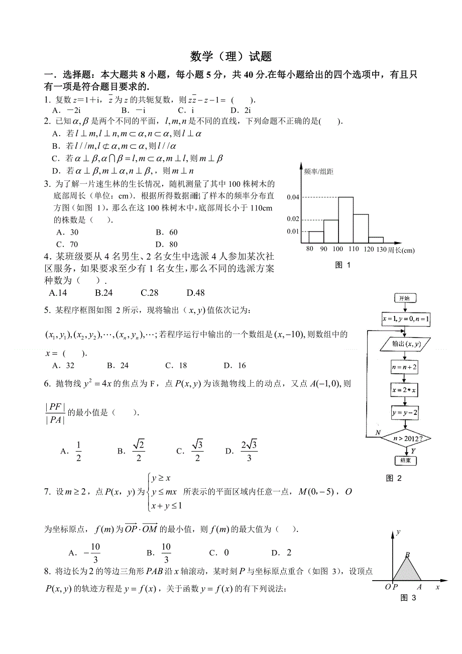 广东省揭阳一中、潮州金山中学2014届高三下学期期初联考数学（理）试题 WORD版含答案.doc_第1页