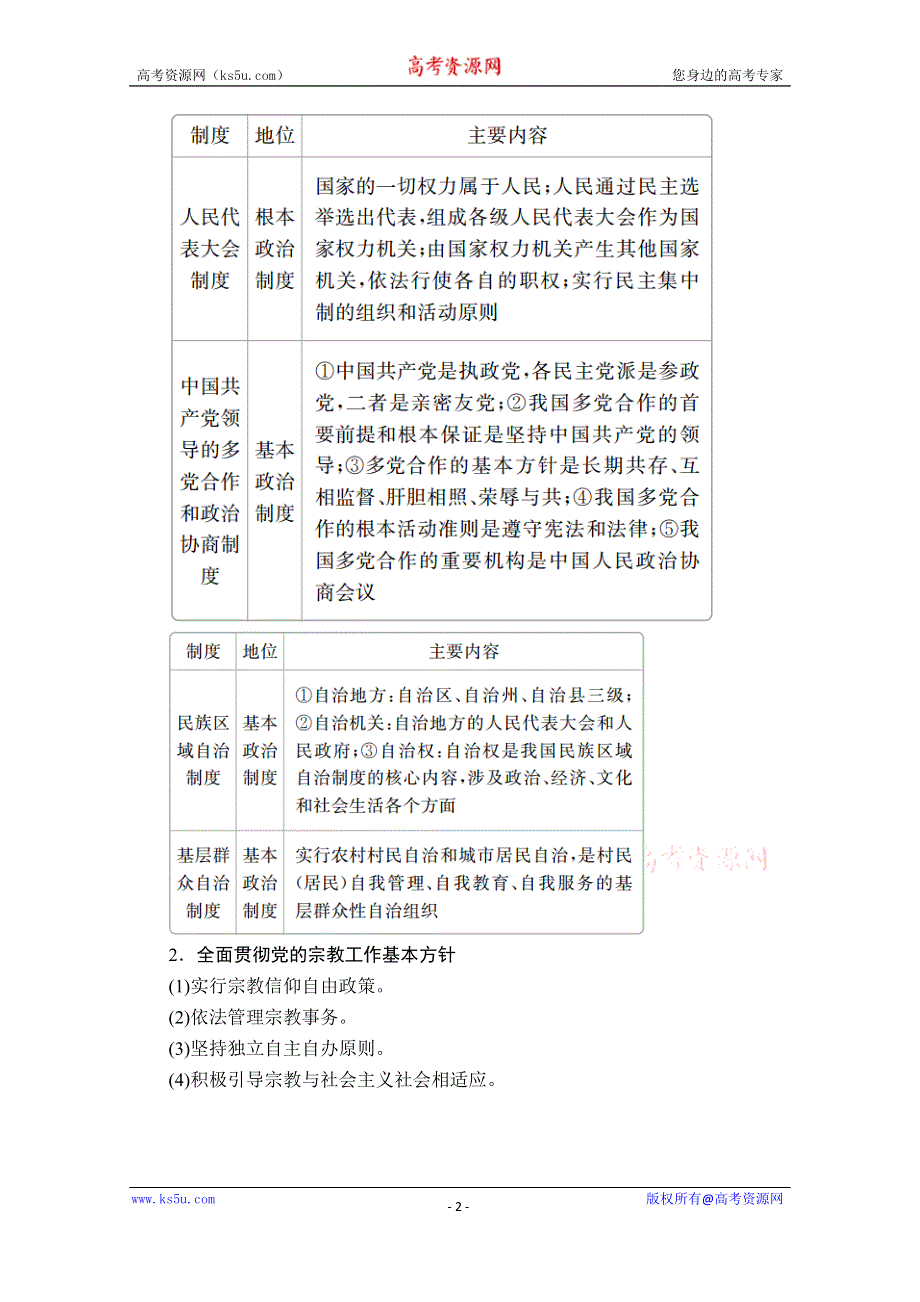 2019-2020学年人教版政治必修2学案：第三单元 单元知识整合 WORD版含解析.doc_第2页