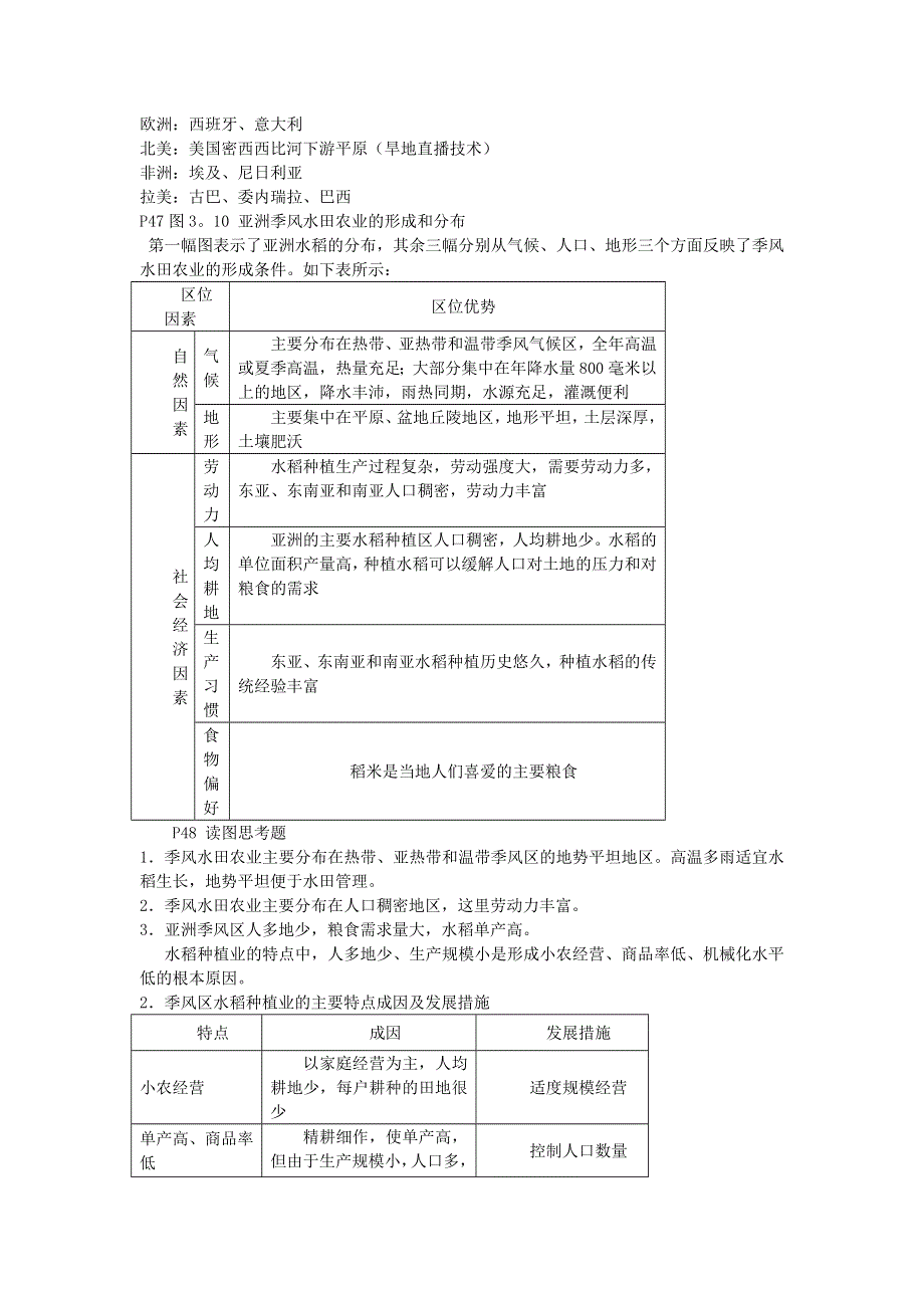 内蒙古准格尔旗世纪中学高中地理必修二：3-2以种植业为主的农业地域类型 教学设计2 .doc_第2页