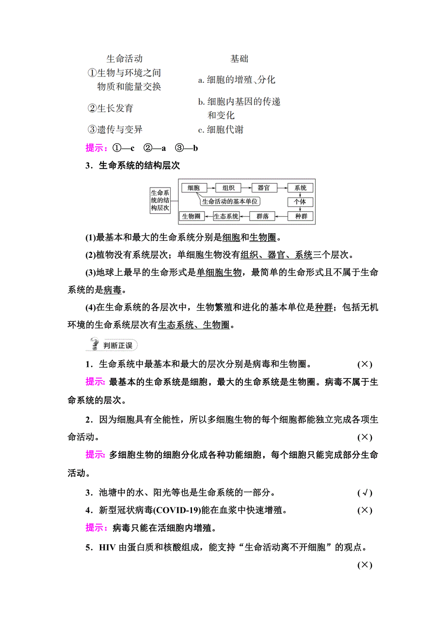 2022届高考统考生物人教版一轮复习教师用书：必修1 第1单元 第1讲　走近细胞 WORD版含解析.DOC_第2页