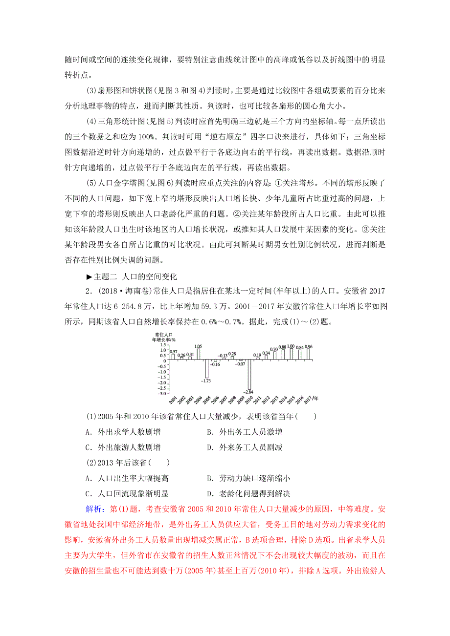 2020高中地理 第一章 人口的变化 章末总结提升练（含解析）新人教版必修2.doc_第3页