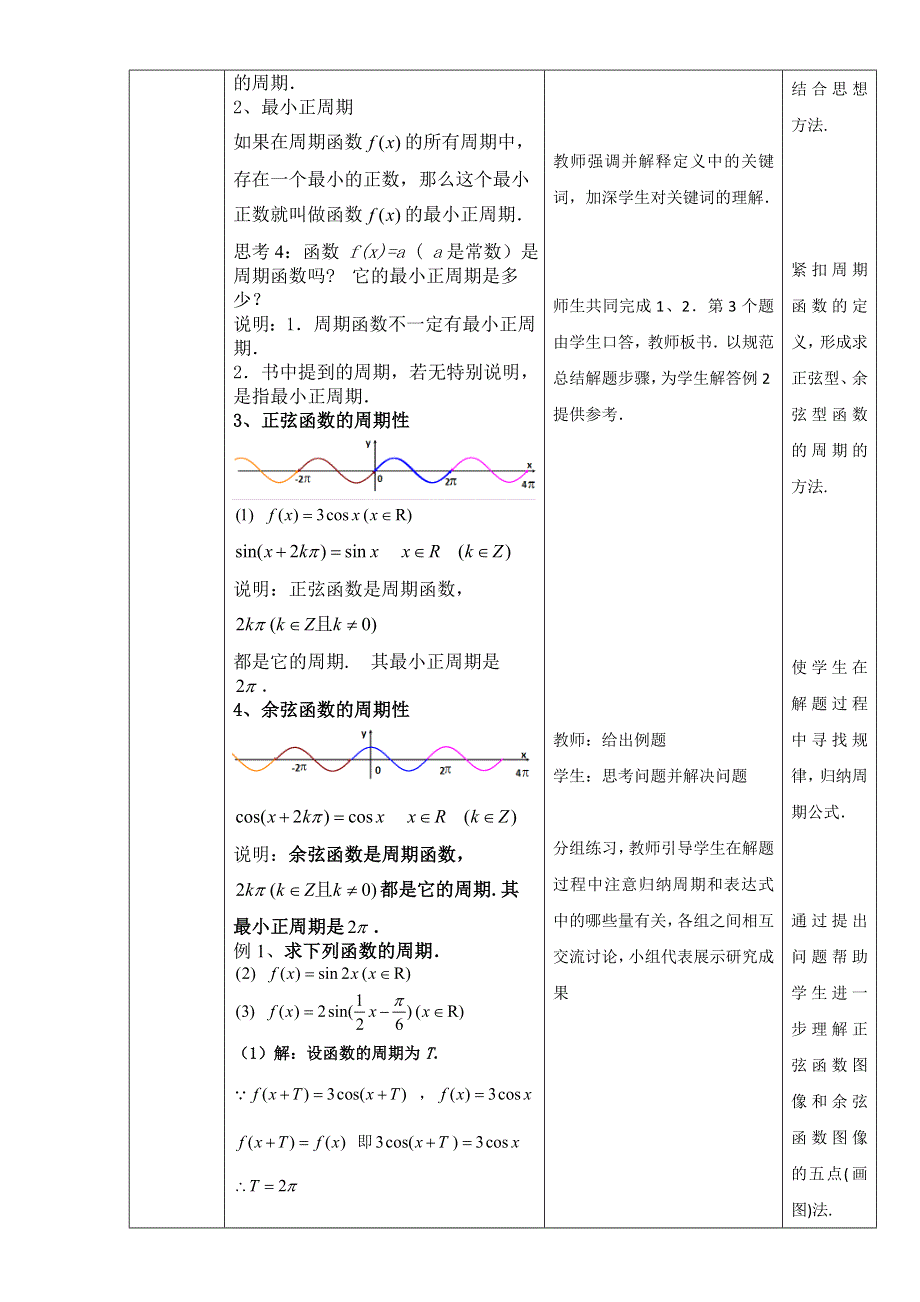 北京市2016-2017学年高一数学上册（必修4）1.4.2 正弦函数、余弦函数的性质周期性（教学设计01） WORD版.doc_第3页